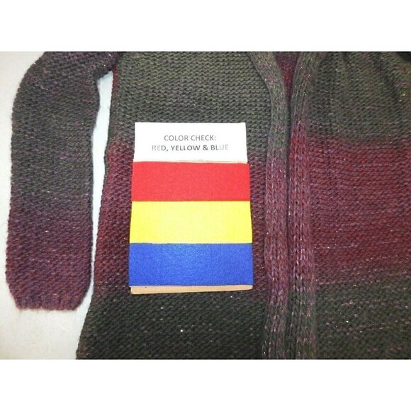 Twins pink & purple soft wool blend open sweater, woman's size M, made in Italy - Picture 6 of 6